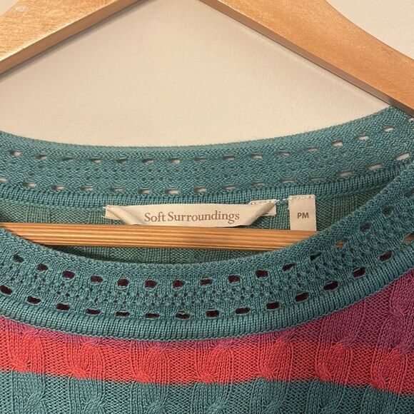 Soft Surroundings Multicolor Striped Sweater Medium Petite - Picture 3 of 5